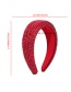 Fashion White Sponge Diamond Broad-brimmed Solid Color Hair Band
