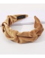 Fashion Pink Gold Velvet Pleated Fabric Wide-brimmed Headband