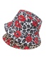 Fashion Gray Leopard Print Lip Print Double-sided Fisherman Hat