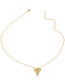 Gold Color Gold-plated Copper Necklace With Diamond Bull Head Pendant