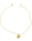 Lock A Diamond And Lock Shaped Heart Necklace In Gold Plated Copper