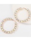 Gold Color Alloy Diamond Round Earrings