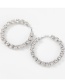 Silver Color Alloy Diamond Round Earrings