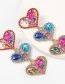 Ab Color Multi-layer Love Alloy Diamond Earrings