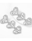 White Multi-layer Love Alloy Diamond Earrings