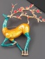 Yellow Alloy Sika Deer Brooch