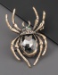 Black Alloy Diamond Spider Brooch