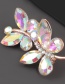 Ab Color Alloy Diamond Leaf Flower Brooch