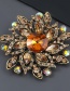 Color Alloy Full Of Diamond Flower Brooch