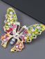 Color Alloy Dripping Diamond Butterfly Brooch