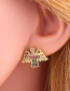 Angel Diamond And Gold-plated Letter Angel Earrings