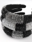 Fashion Black Gray Two-color Stitching Acrylic Wide-side Sponge Beaded Headband