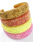 Fashion Brown Color Acrylic Wide Brim Sponge Crystal Beaded Headband