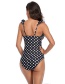 Fashion Pink Polka Dot Fungus Side Open Back One-piece Swimsuit