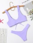 Fashion Purple Swimsuit With Pleated Chest