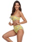 Fashion Yellow Printed Chest Strap Split Swimsuit