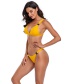 Fashion Yellow Solid Color Snap Split Swimsuit