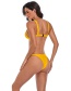 Fashion Yellow Solid Color Snap Split Swimsuit
