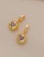 Fashion Gold Color Copper Inlaid Zircon Heart Earrings