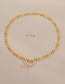 Fashion Gold Color Copper Inlaid Zircon Heart Thick Chain Necklace