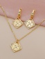 Fashion Gold Color Copper Inlaid Zircon Geometric Earrings