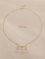 Fashion Gold Color Copper Inlaid Zircon Boy And Girl Love Necklace