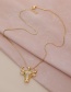 Fashion Gold Color Copper Inlaid Zircon Sheep Head Necklace