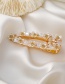 Fashion Gold Color Crystal Shell Flower Diamond Hair Clip