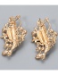 Fashion Red Diamond-studded Lobster Alloy Hollow Earrings