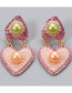 Fashion Pink Love Diamond Pearl Alloy Earrings