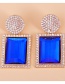 Fashion Blue Diamond-studded Geometric Alloy Stud Earrings