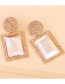 Fashion Gold Color White Diamond-studded Geometric Alloy Stud Earrings
