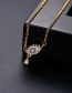 Fashion 18k Copper Inlaid Zircon Eye Pendant Necklace