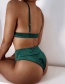Fashion Green Solid Color High Waist Split Swimsuit