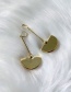 Fashion Gold Color Half-round Gold-plated Fan-shaped Alloy Earrings