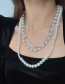 Fashion One Set (can Be Split) Pearl Beaded Resin Multilayer Necklace