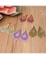 Fashion Purple Tassel Rice Beads Handmade Rainbow Beaded Earrings