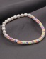 Fashion Color Mixing 4mm Soft Ceramic Piece Natural Freshwater Pearl Beaded Bracelet
