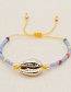 Fashion Golden Natural Freshwater Pearl Rice Beads Beaded Shell Bracelet