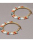 Fashion Color Mixing Geometric Rice Beads Handmade Beaded Round Earrings