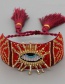 Fashion Red Eye Beads Handmade Beaded Tassel Bracelet