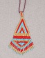 Fashion Red Rice Beads Handmade Geometric Long Tassel Necklace