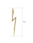 Fashion C-shaped Gold Color Diamond-studded Lightning Leaf Geometric Piercing Ear Studs