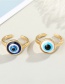 Fashion Silver Blue Eyes Eye Resin Alloy Open Ring