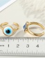 Fashion Silver White Eyes Eye Resin Alloy Open Ring