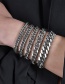 Fashion Steel Color 2.5*20cm Stainless Steel Thick Chain Bracelet