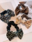 Fashion Coffee Color Printed Abstract Musical Note Small Bow Fold Hair Rope