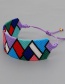 Fashion Mixed Color B Handmade Rice Bead Beaded Geometric Color Matching Bracelet