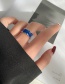 Fashion Blue Irregular Opening Alloy Ring