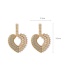 Fashion Gold Color Love Pearl Micro Zircon Earrings